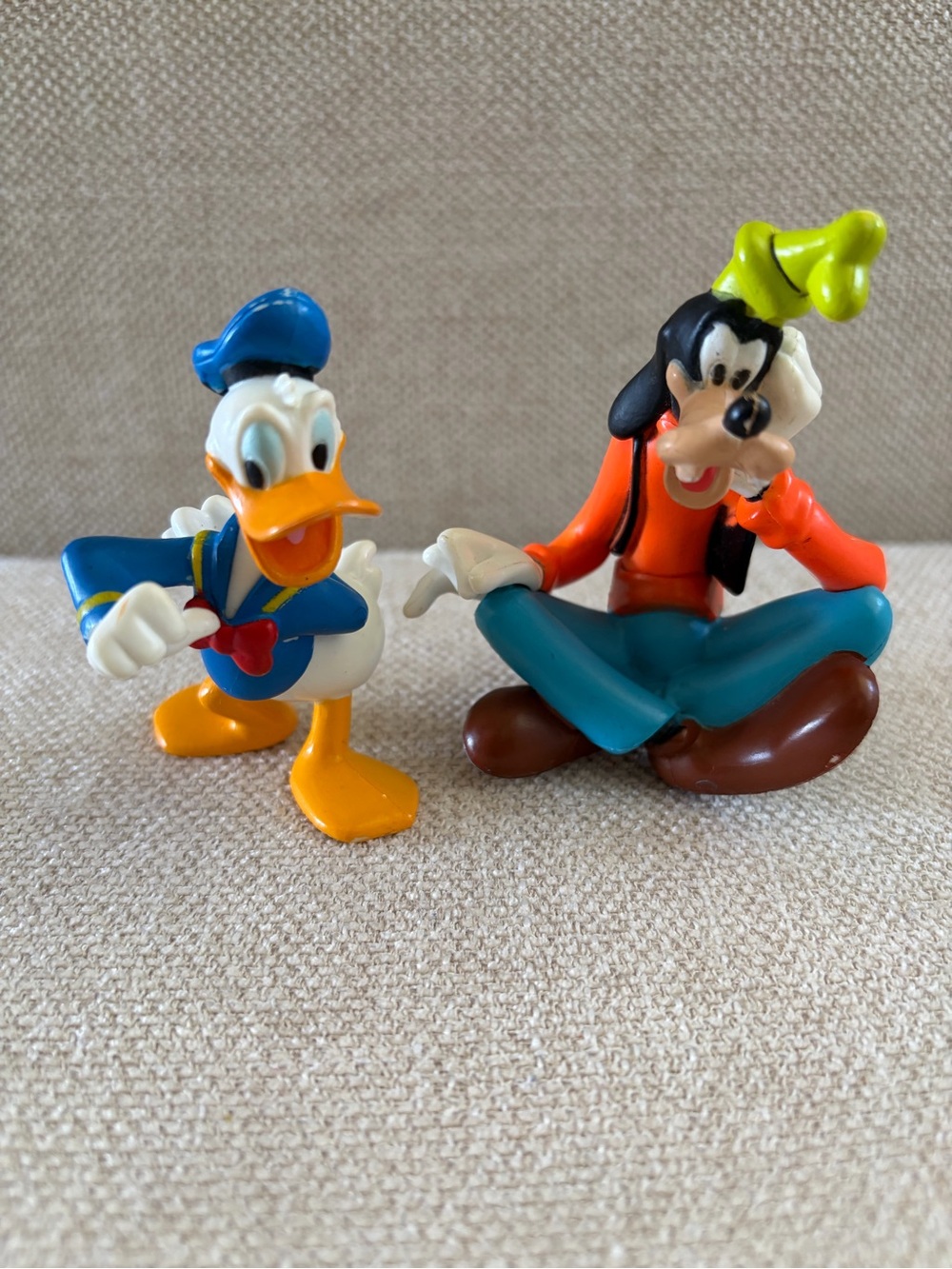 Disney Goofy & Donald Duck PVC Figurines Set, Made in Indonesia